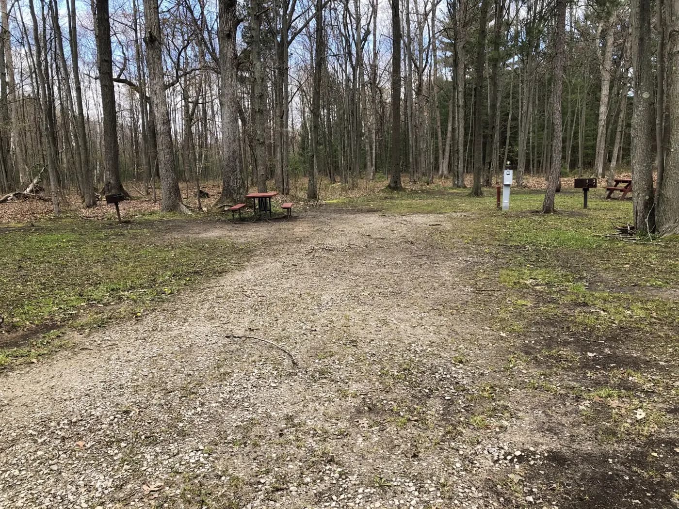 A shaded RV site
